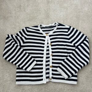 Striped Black and White Cardigan